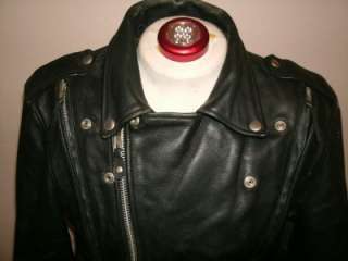 VINTAGE by FIRST LEATHER APPAREL MOTORCYCLE LEATHER JACKET 