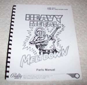 BALLY HEAVY METAL MELTDOWN PINBALL MACHINE MANUAL 1987  