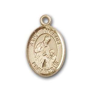   or Lapel Badge Medal with St. Ambrose Charm and Polished Pin Brooch