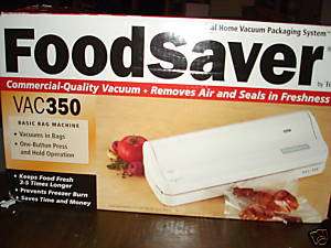 FoodSaver VAC350 Vacuum Sealer w/ Manual & Box & 5 bags  