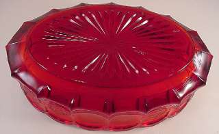 Fostoria Elegant 9 Red Ruby Coin Glass Oval Bowl EXCELLENT  