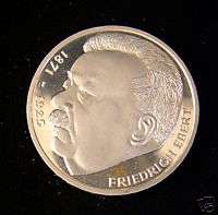 Germany 1975 J 5 Mark Coin Silver Proof Friedrich Ebert  
