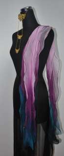 Brand New Ruffled Silk Scarf Shawl Belt Wrap Hijab Multicolor Pink 