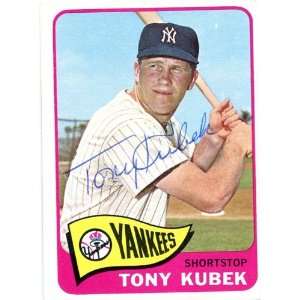  Tony Kubek Autographed/Hand Signed 1965 Topps Card Sports 