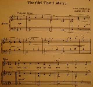Old 1946 THE GIRL THAT I MARRY Music ANNIE GET YOUR GUN  