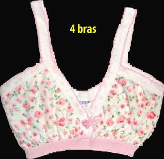 lot4 bra Girl Bra PreTeen Bras 100%Cotton girls under shirt sz 8 10 12 