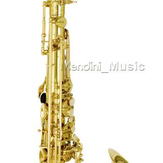 NEW STUDENT GOLD LACQUER TENOR SAXOPHONE SAX+$39 TUNER  