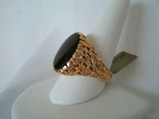 Beautiful Mens Fine 14k Gold and Black Onyx Ring  