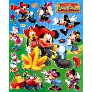 Mickey & Pluto Firehouse Dog Disney Sticker Sheet BL553 ~ firefighter 