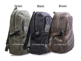 NWT Green Mens Womens Canvas School Bookbag Backpack B1019  