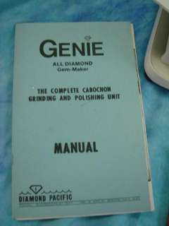 Genie Diamond Grinder Polisher Lapidary Gem Maker Manual & Dob Sticks 