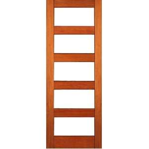   x8 0) Contemporary Interior Mahogany Door With Clear Glass Panels