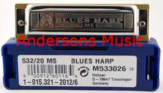 Hohner 532 Blues Harp Harmonica KEY of Bb New  