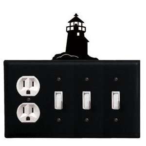     Single Outlet, Triple Switch Electric Cover