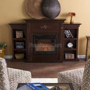   Espresso Electric Fireplace w/ Bookcases FA8545BE
