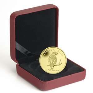 2011 1/25 oz Gold Canadian $0.50 Peregrine Falcon PR(W/Box 