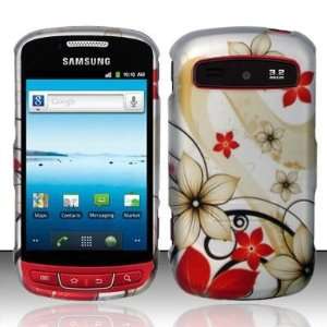   MetroPCS/Cricket) Rubberized Red Flowers Design Case Face Plate Cover