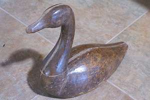 Antique Solid Wood Duck Decoy Carving Vintage Folk Art Hunting Goose 