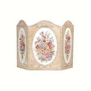  SEI Tapestry and Floral Fireplace Screen