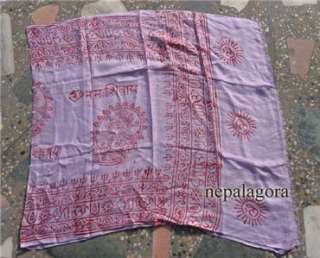 Scnp78 Om Spiritual meditation Chant scarves cotton purple Shiva scarf 