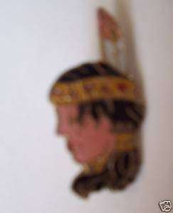 Little Indian Head With Feather Enamel Hat Pin. *  