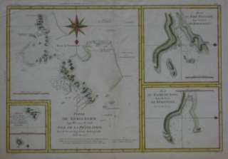Original 1788 CAPTAIN COOK Voyage Map KERGUELEN ISLANDS  