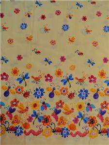 New 60 Wide Butterfly Ladybug Flower Border Fabric BTY  
