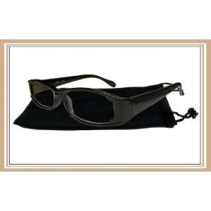  Reading Glasses AB 1 Reader Black Plastic Frame With Pouch 