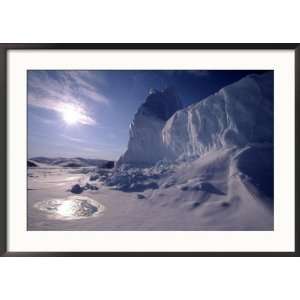Iceberg and Meltwater Pool, Baffin Island, Nunavut, CA Scenic Framed 