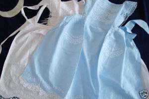 Delicate Handmade Bobbin lace Cotton Apron Pink/Blue  
