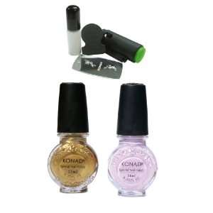   Special Polish Pastel Violet + Gold 11 Ml + Mini Stamping Nail Art Kit