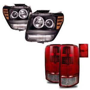  07 08 Dodge Nitro Black CCFL Halo Projector Headlights 