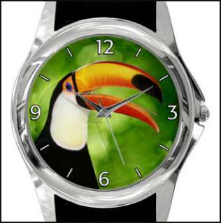TOUCAN BIRD LOVER WATCH GOLD OR SILVER LARGE FACE A60  