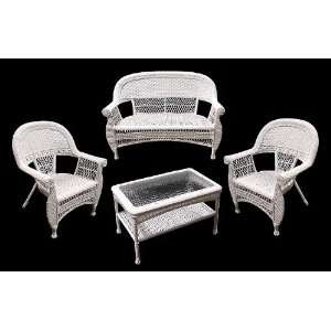   Resin Wicker Outdoor Patio Set   Table, Loveseat and Chairs: Patio