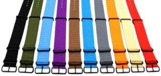 22MM PVD SOLID NYLON NATO Style MILITARY WATCH BAND Strap G 10 FITS 