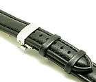 18mm Black Leather watch Band DEPLOYMENT CLASP for TAG 