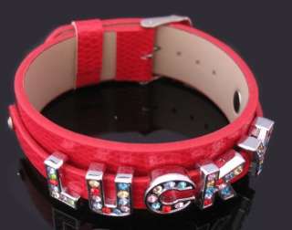   8mm A Z Colored Rhinestone DIY Slide letter Fit Pet Collar Wristband