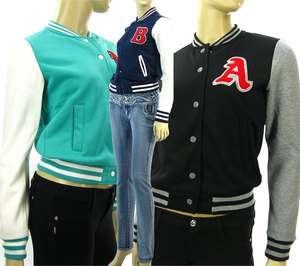 Womens&Girls Varsity Baseball Letterman Jacket Casual With Letter A 