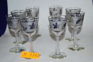 Libbey Rock Sharpe Silver Leaf Wine Glasses (#M3340)  