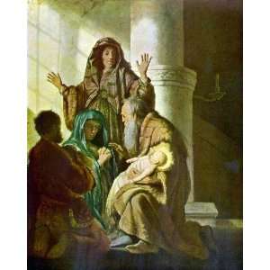  Hannah and Simeon in the temple by Rembrandt canvas art 
