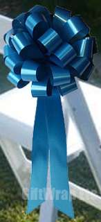10 TURQUOISE PULL BOWS WEDDING SHOWER PEW DECORATIONS  