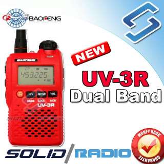 Red BaoFeng UV 3R VHF+UHF Dual Band Ham Radio S meter  