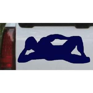 Navy 58in X 23.8in    Sexy Mudflap Man Silhouettes Car Window Wall 