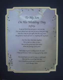 TO MY SON ON HIS WEDDING DAY POEM PERSONALIZED GIFT  