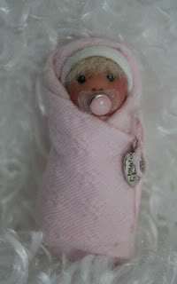OOAK Mini Baby bundle polymer clay sculpt doll ~ Tiny Pixie Baby 