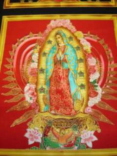 Fabric Kaufman VIRGIN mother MARY of Guadalupe MEXICO  