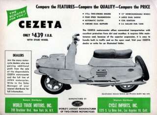 1959 Jawa Cezeta Motor Scooter Original Ad  