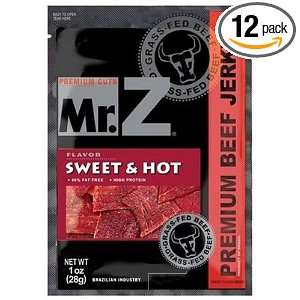 Mr. Z Premium Cuts Beef Jerky Sweet & Hot Flavor, 1 Ounce Bags (Pack 