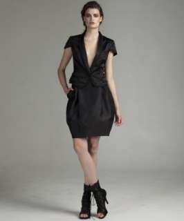 Dolce & Gabbana black satin short sleeve blazer   