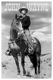 POSTER ~ JOHN WAYNE RIDING A HORSE Western Movie  